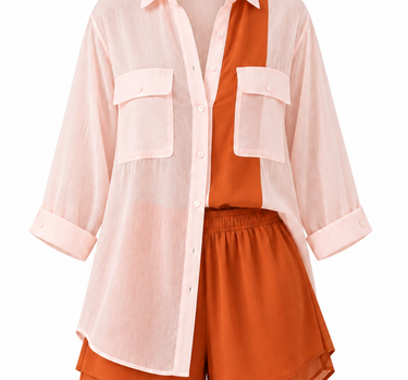 Marisol Chiffon Shirt & Shorts Set