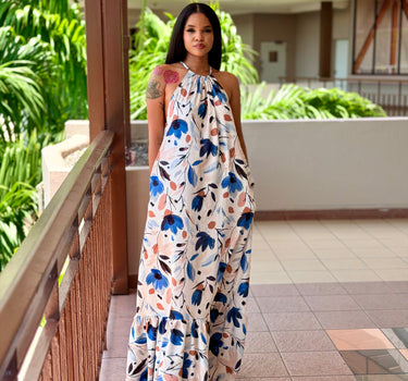 #Color_Blue/Rust Floral