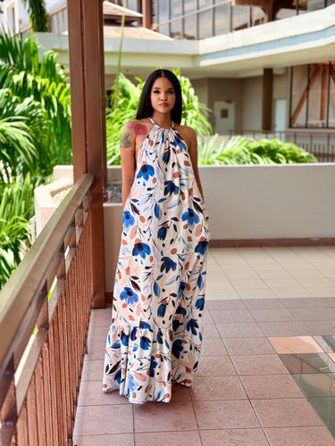 #Color_Blue/Rust Floral