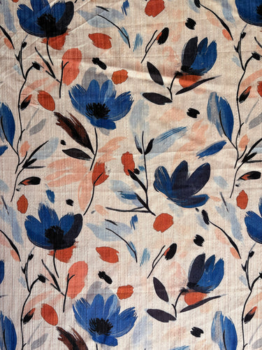 #Color_Blue/Rust Floral